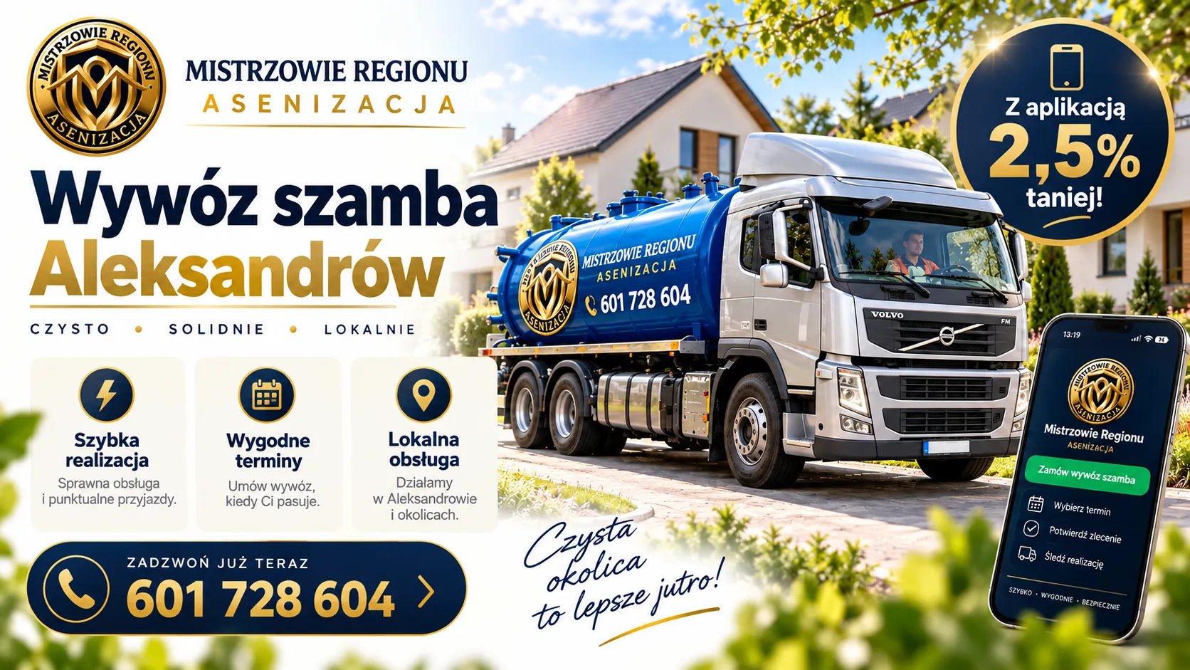 Wywóz szamba Aleksandrów – Mistrzowie Regionu