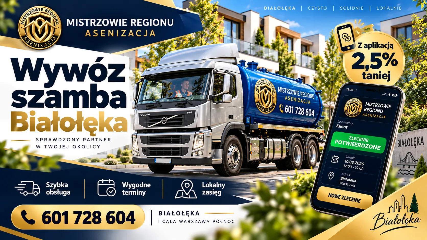 Wywóz szamba Białołęka – Mistrzowie Regionu