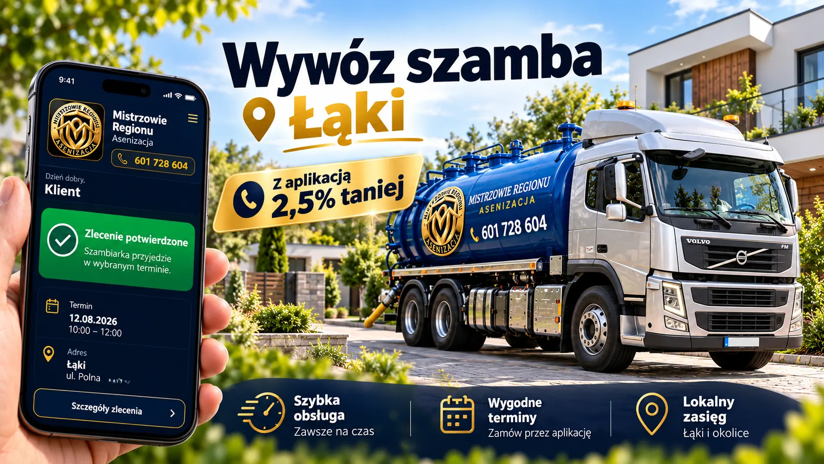 Wywóz szamba Łąki – Mistrzowie Regionu