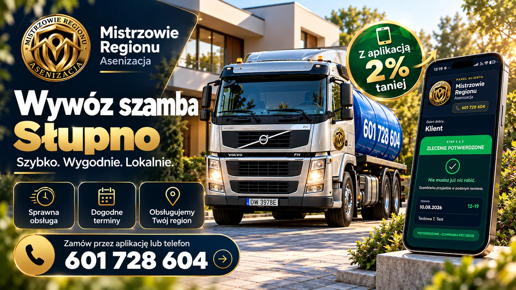 Wywóz szamba Słupno – Mistrzowie Regionu