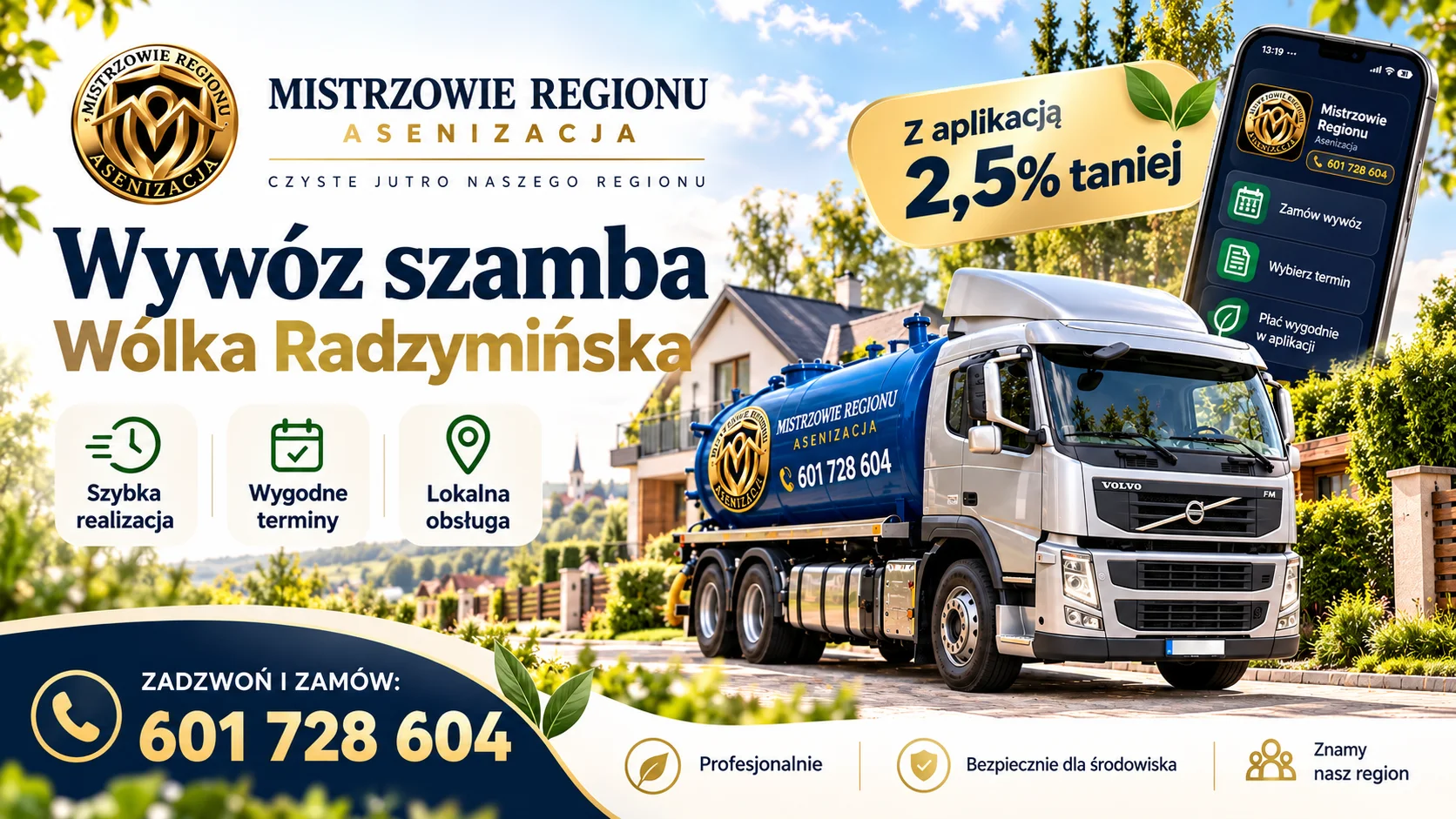 Wywóz szamba Wólka Radzymińska – Mistrzowie Regionu