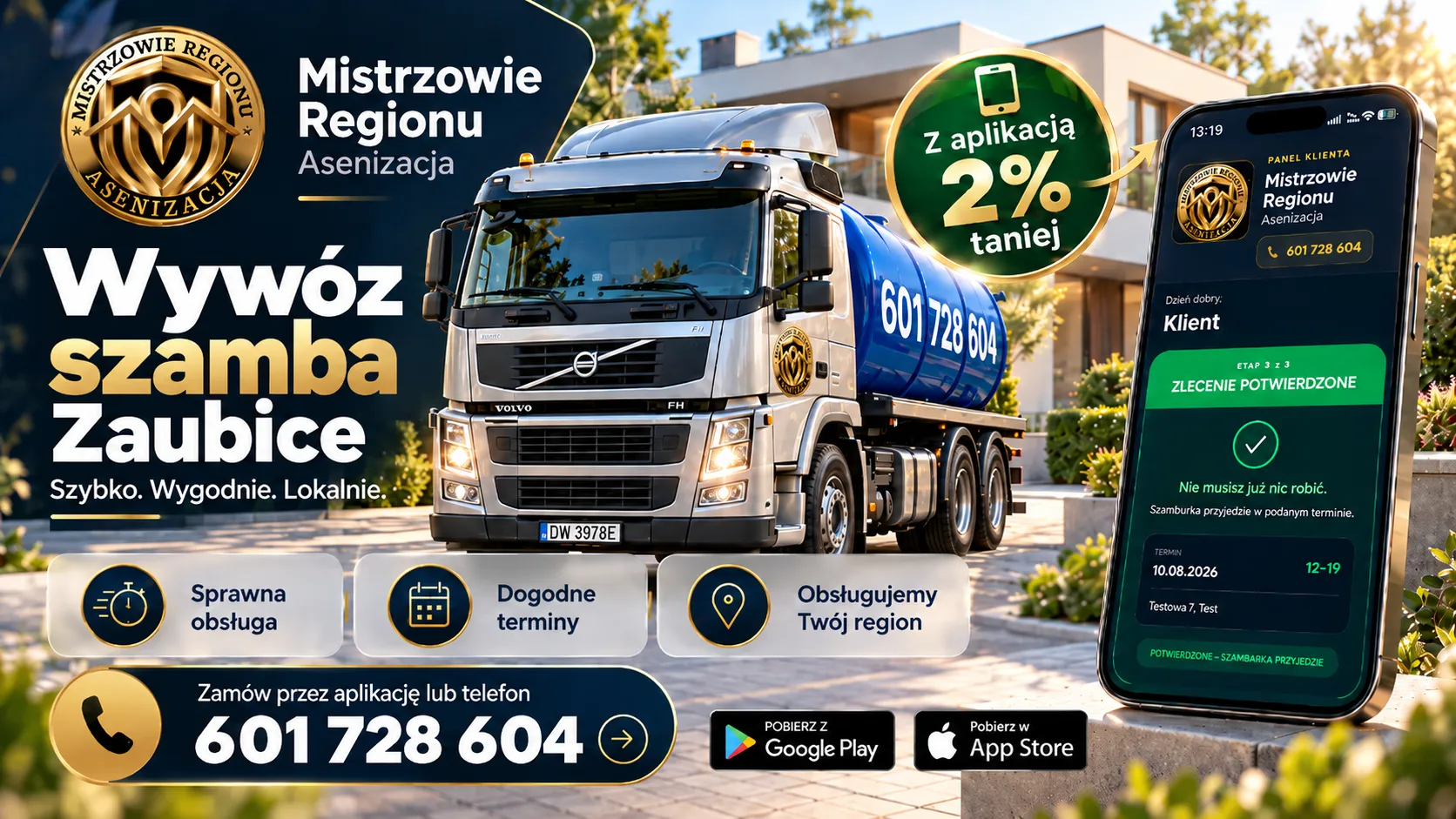 Wywóz szamba Załubice – Mistrzowie Regionu